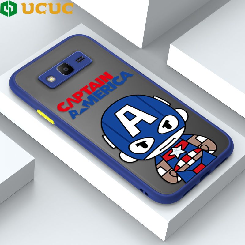UCUC for Samsung Galaxy J2 Prime Back Cover Captain America Frosted Transparent Hard Phone Case Thin Shockproof Full Cover Camera Protect Case