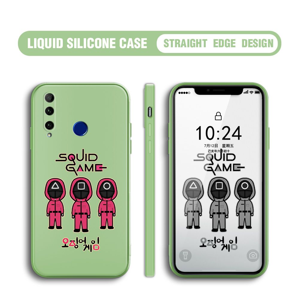 Jizetin for Honor 20 Lite Case Trend Cartoon Korean Squid Phone Cover Liquid Silicone Case Phone Protective Case