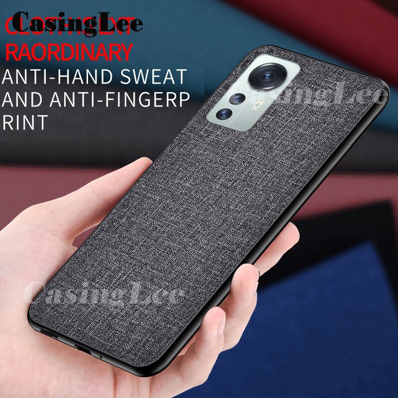 Casinglee For Xiaomi 12 Mini Linen Phone Case Hard Cloth Back Cover With Soft Frame Anti-knock Cases For Xiaomi12 For girls and Boys