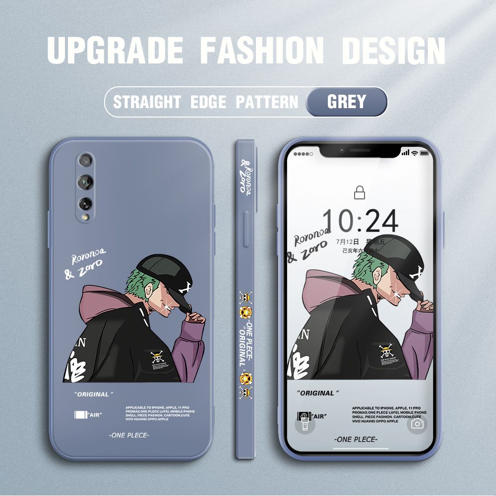Jizetin for Huawei Y8P Case Anime One Piece Roronoa Zoro Side Design Phone Case Ultra Soft Edge Pattern Liquid Silicone Phone Cases