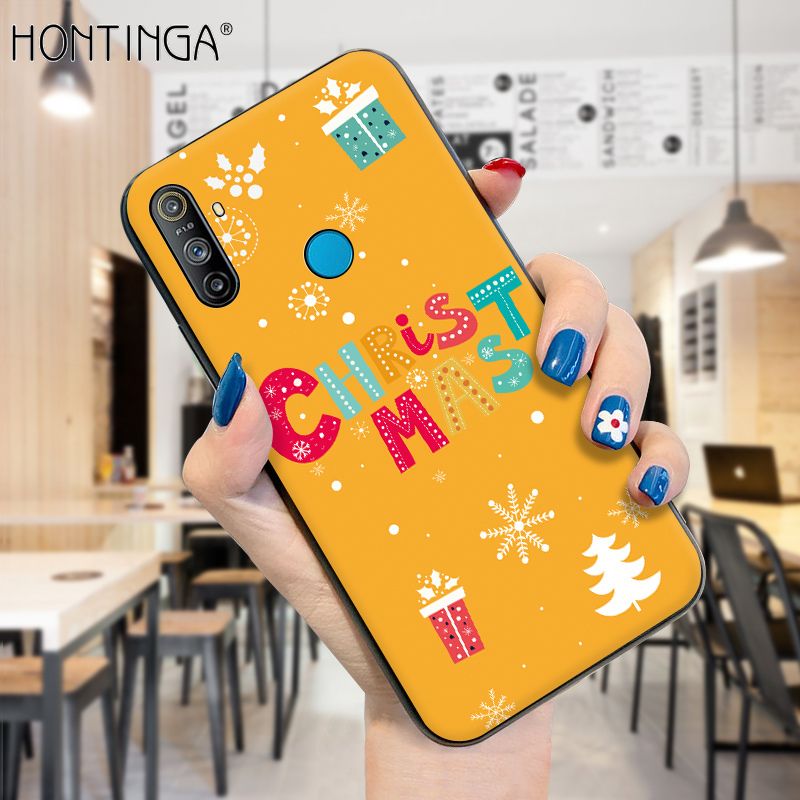 Hontinga for Realme C3 Case Merry Christmas Gifts for Girls Boys Phone Cover Shockproof Soft Silicone TPU Cases