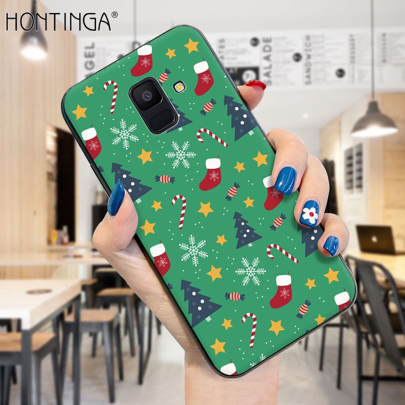 Hontinga for Samsung J6 Plus 2018 Case Merry Christmas Gifts for Girls Boys Phone Cover Shockproof Soft Silicone TPU Cases