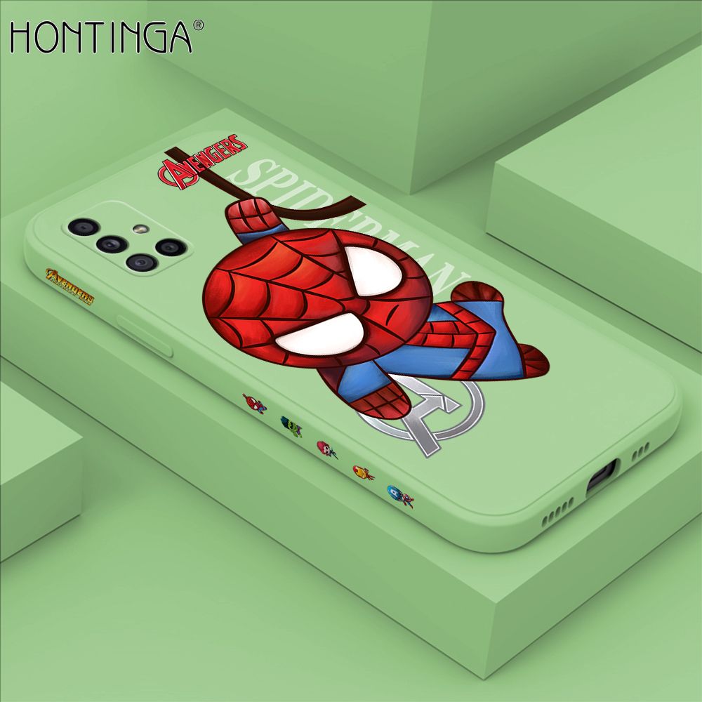 Hontinga for Samsung M51 Case Side Design Cartoon Little Spider Back Cover Soft Square Edge Pattern Liquid Silicone Trend Phone Cases