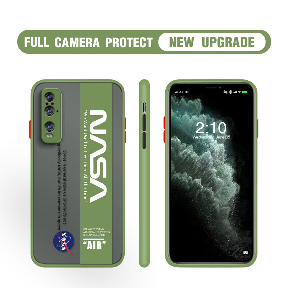 Hontinga for OPPO Find X2 Case Astronaut Space Logo Cases Edge Frosted Transparent Phone Cover