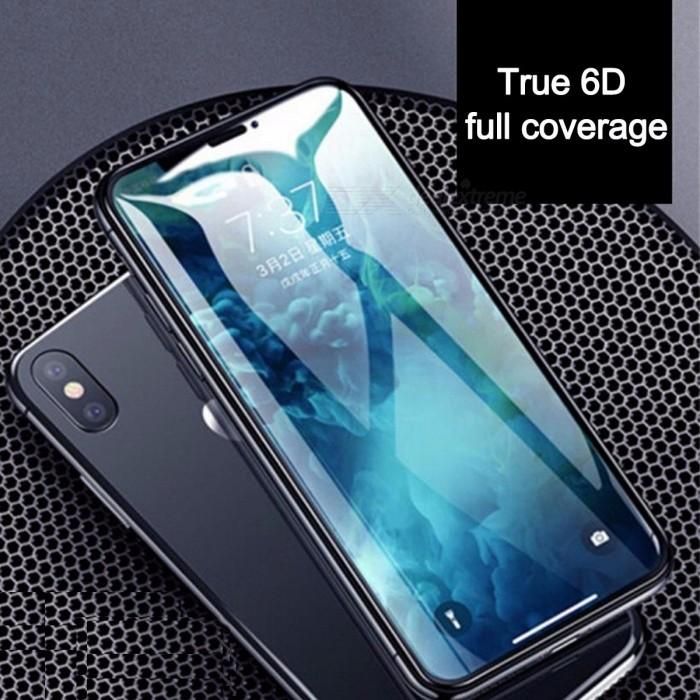 Iphone x এর জন্য আসল 6d সম্পূর্ণ টেম্পার্ড গ্লাস-কালো