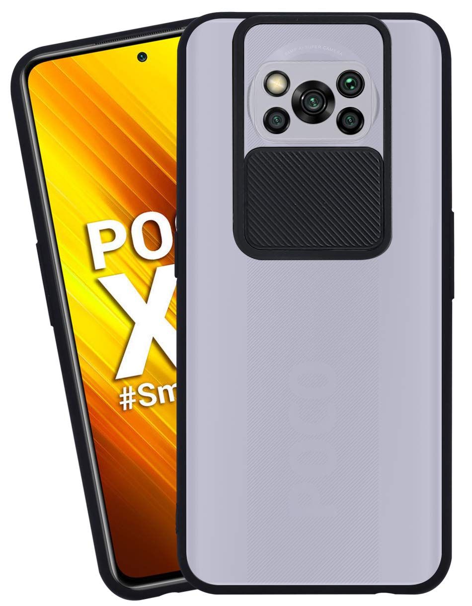 For XIAOMI POCO X3 PRO Jkobi Hard PC Camera Protection Shutter Translucent Back Cover Case for Xiaomi POCO X3 Pro Back cover