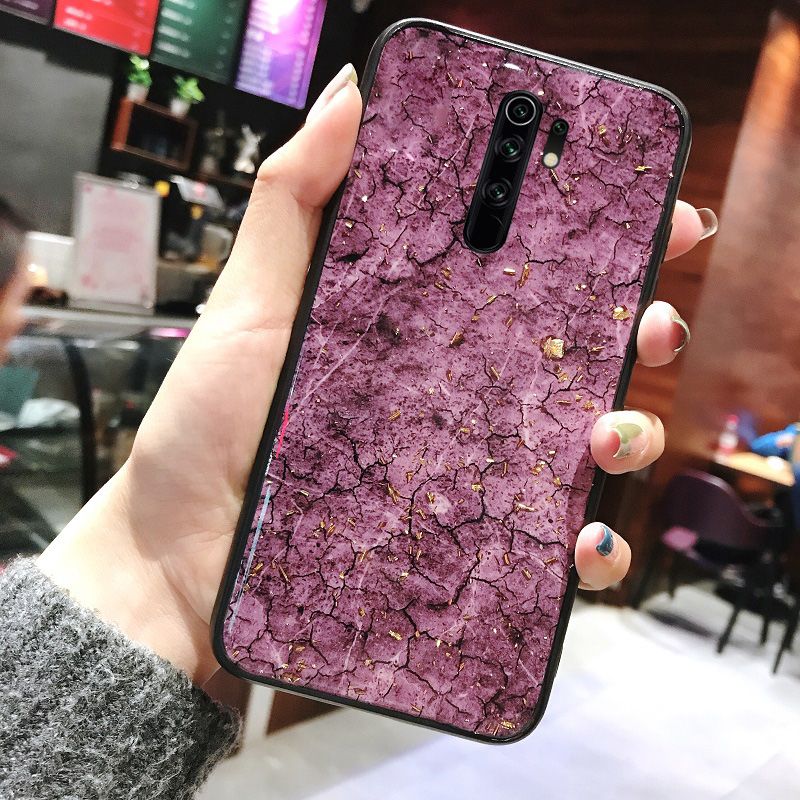 Phone Case POCO M2 Reloaded Back Cover Marble Agate Jade Purple Green Design Soft Silicone Protector POCO M2 Reloaded Case
