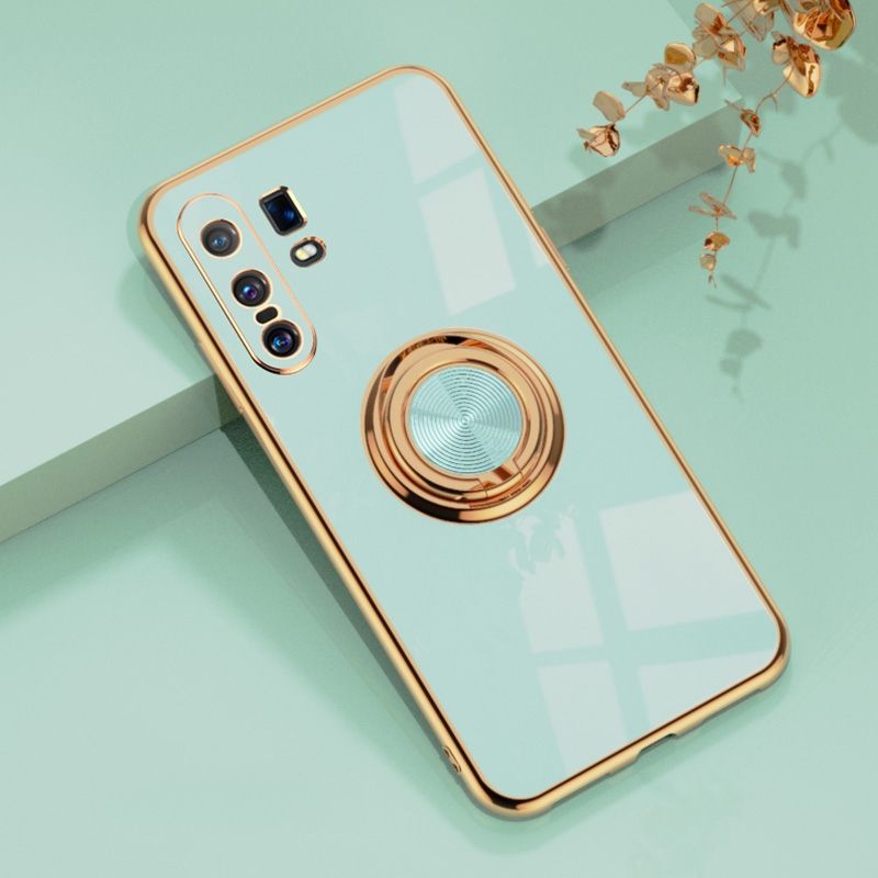 For Vivo X30 Luxury Electroplating Soft TPU One-piece Shell with Ring is Compatible case