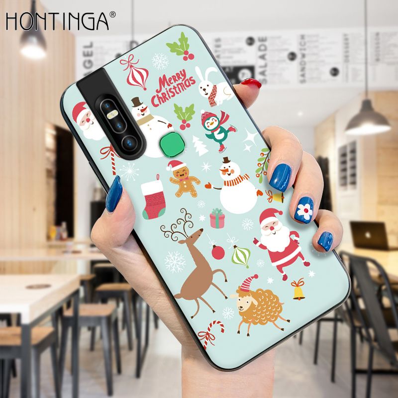Hontinga for Infinix S5 Pro Case Merry Christmas Gifts for Girls Boys Phone Cover Shockproof Soft Silicone TPU Cases