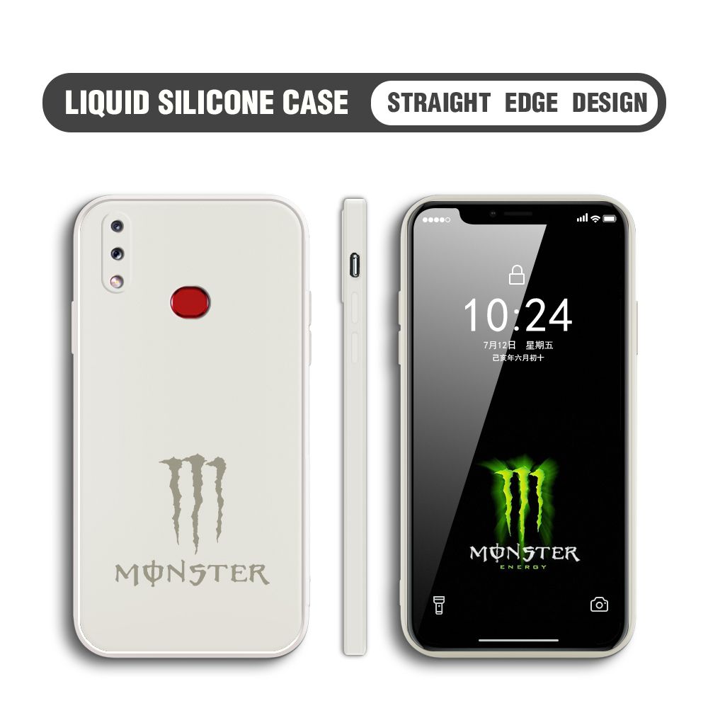 Hontinga for Samsung Galaxy A10S Case Fashion Monster Energy Silicone Square Edge Phone Cases Full Cover Camera Shockproof Protection Rubber Case