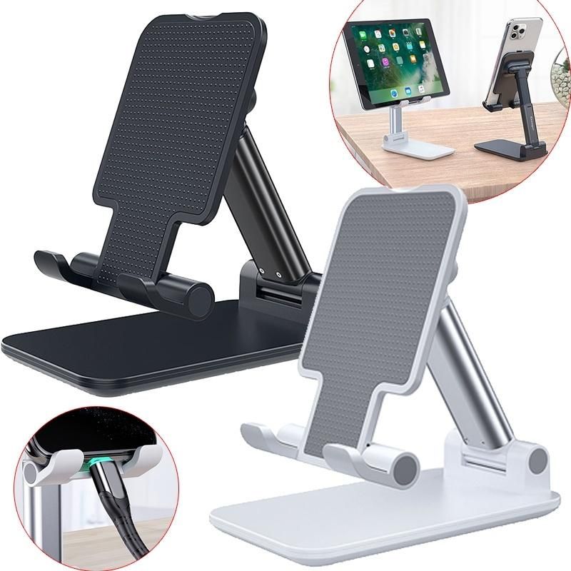 Essager Desk Mobile Phone Holder Stand For iPhone 12 11 iPad Adjustable Metal Desktop Tablet Holder Universal Table Cell Phone Stand-WHITE