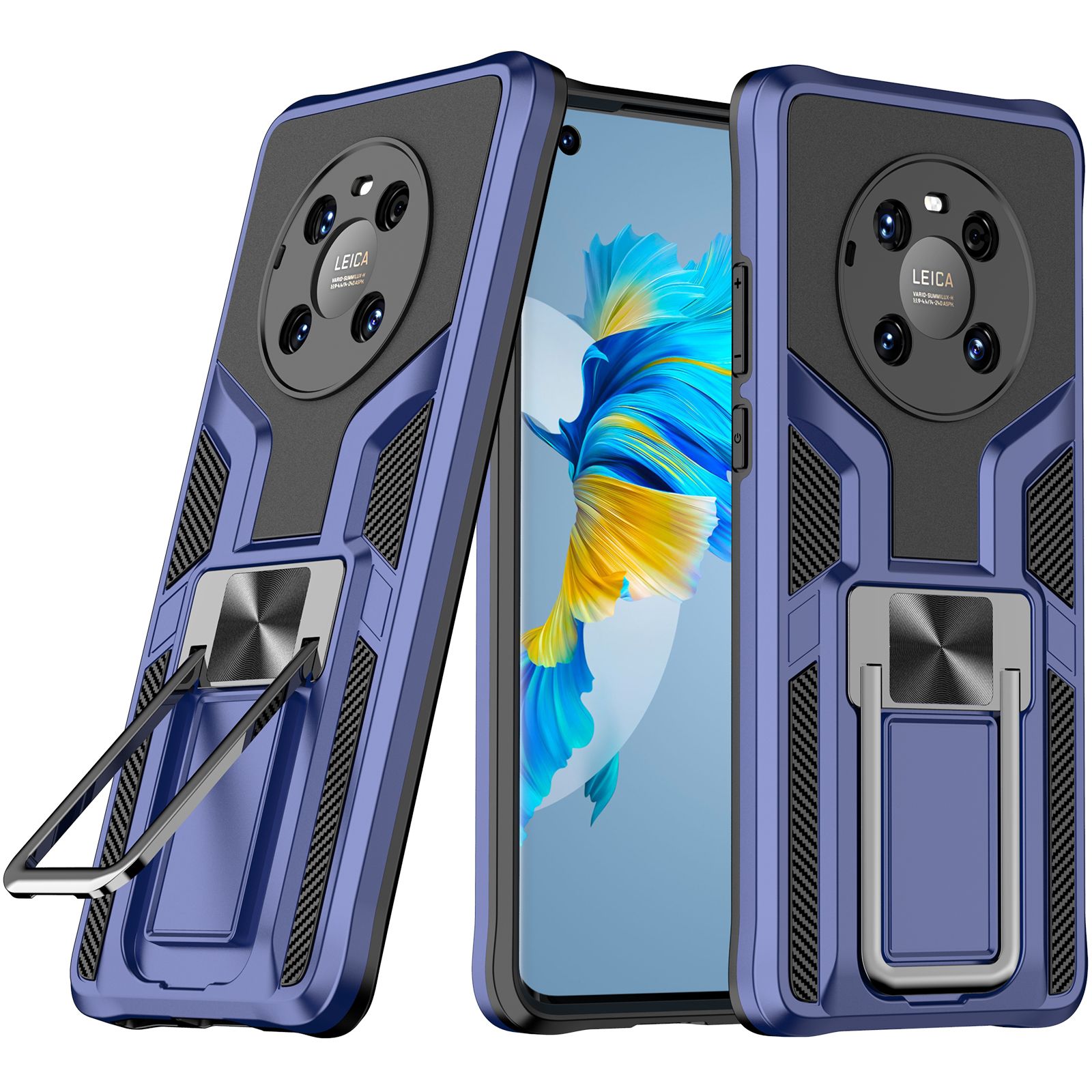 For Huawei Mate 40 Dual Layer Built-in Kickstand Heavy Duty Military Grade Shockproof Drop Protection Cover