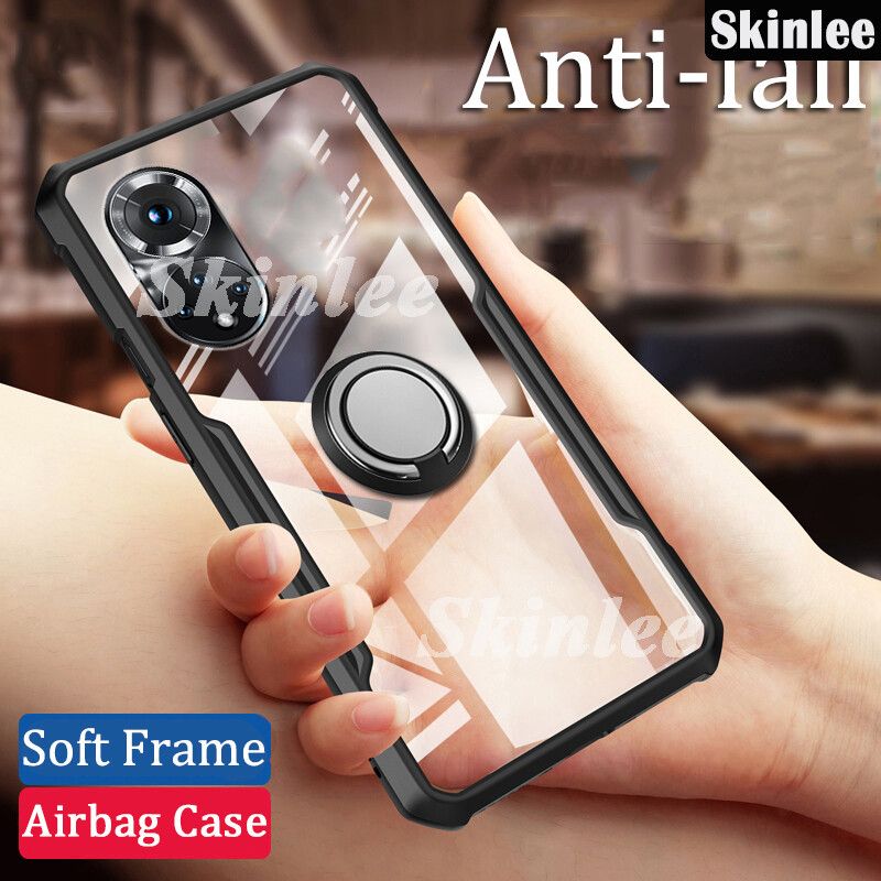 Phone Case Honor 50 Hard Clear Transparent Shockproof Handphone Cases for Honor50 Car Magnetic Navigation Holder Ring Back Cover