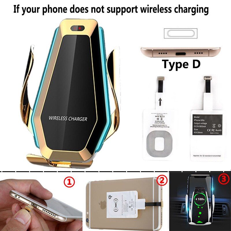 10W Car Fast Qi Wireless Charger For iPhone X 8 XS Max Automatic Clamping Car Phone Air Vent Holder For Samsung S10 S9 S8