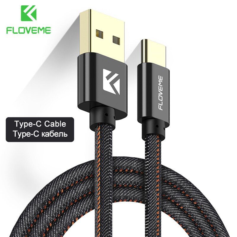 FLOVEME USB C Cable For OnePlus 6 5T 5 3T 3 2 Demin Cowboy USB Type C Cable For One Plus 5 5T 6 3 3T 2 Charging Cabo For Honor 9
