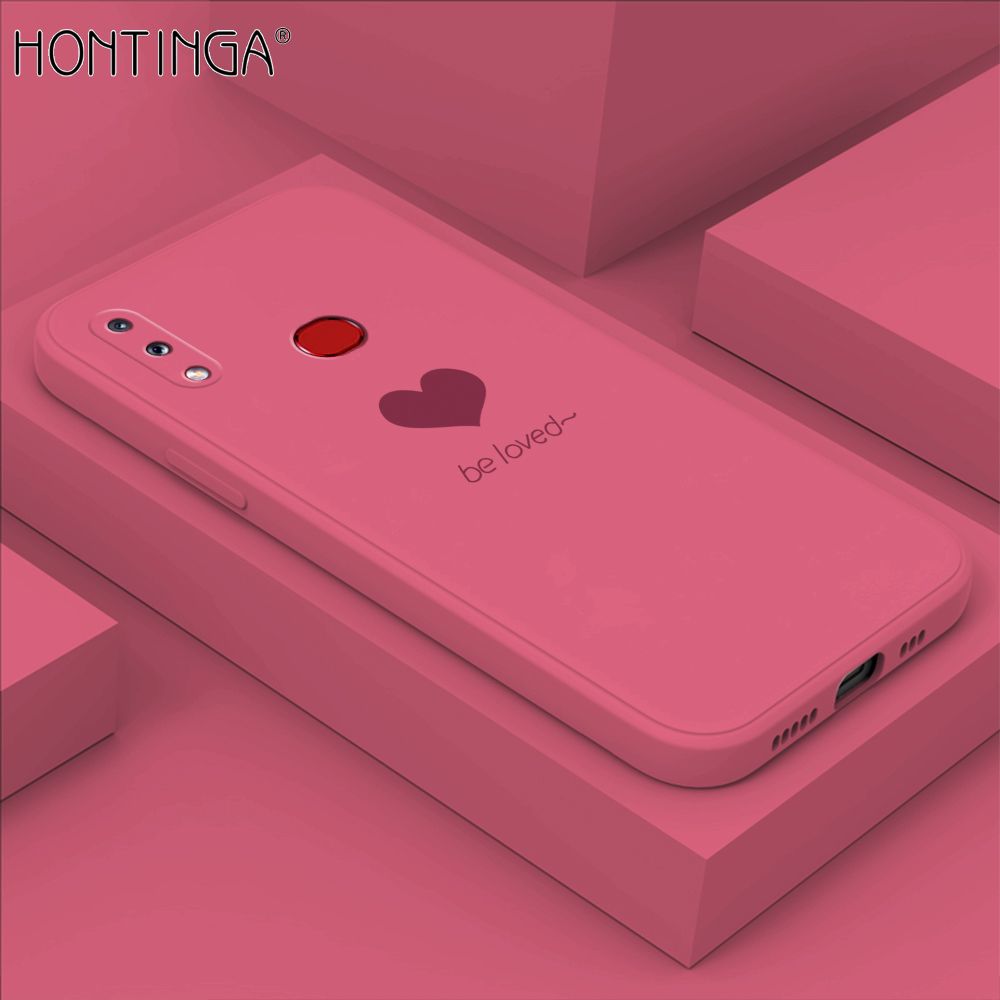 Hontinga for Samsung A10S Case Simple Lover Heart Pattern Back Cover Soft Square Edge Liquid Silicone Phone Cases