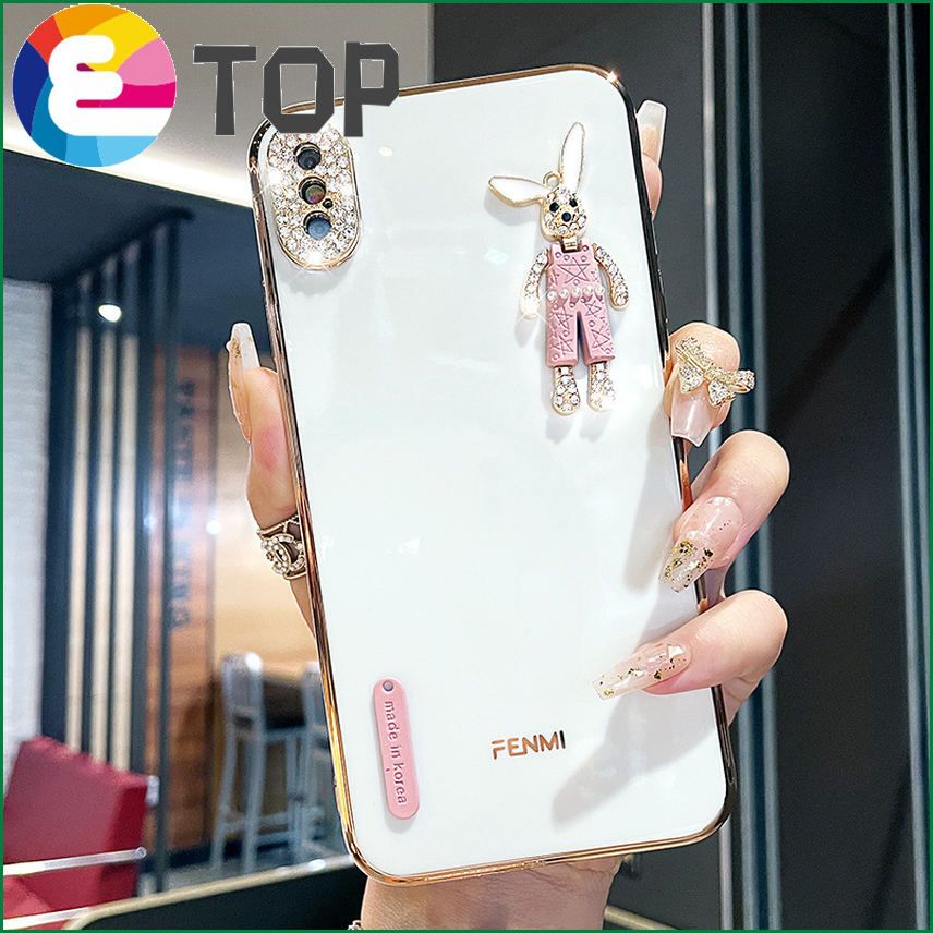 Applicable to for Apple x mobile phone shell tide brand for iphonexsmax silicone mobile phone sleeve xr cartoon cute rabbit xs creative