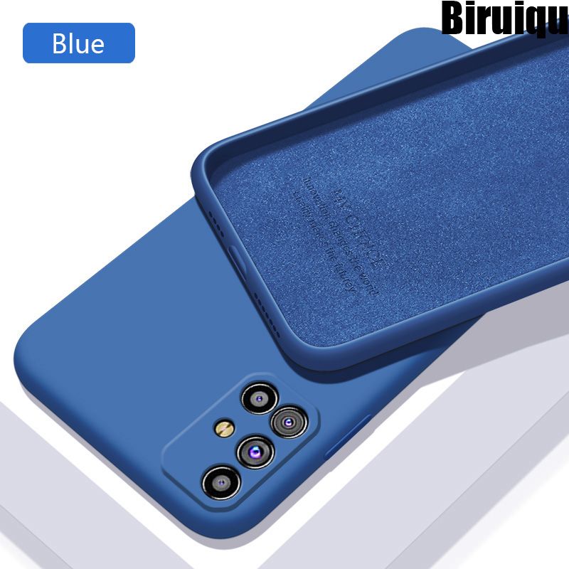 Biruiqu For Samsung Galaxy M31s Case Liquid Silicone Soft Rubber Shockproof Cover