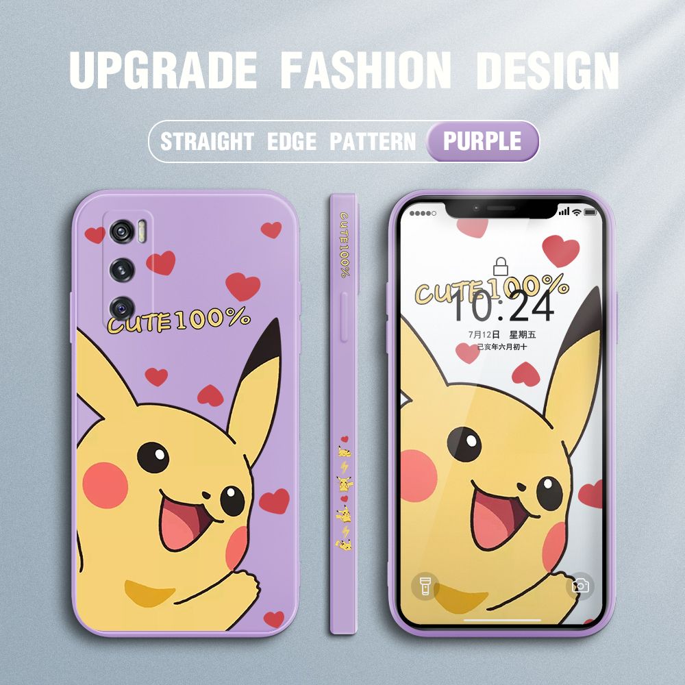 FHKL for Vivo V20 SE Back Cover Cartoon Pikachu Side design Soft Case Multicolor Liquid Silicone Phone Cases