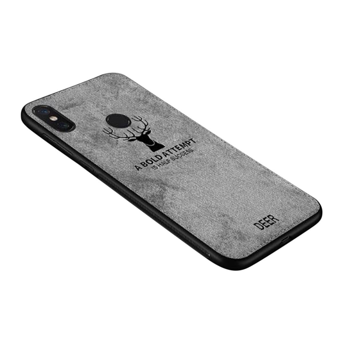 Huawei Nova 3e Phone Cover Shockproof Deer Cloth - Ash  and  Black
