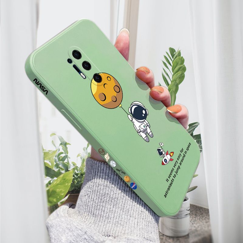 AMORVOR for OnePlus 8 Pro Back Cover Cartoon Astronautn Side design Soft Case Liquid Silicone Phone Cases