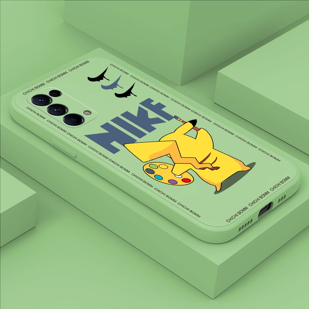 Hontinga for OPPO Reno 5 Pro 5G Case Fashion Cartoon Animals Phone Case Phone Case Soft Square Edge Silicone Cases Full Lens Cover Shockproof Protection Cover