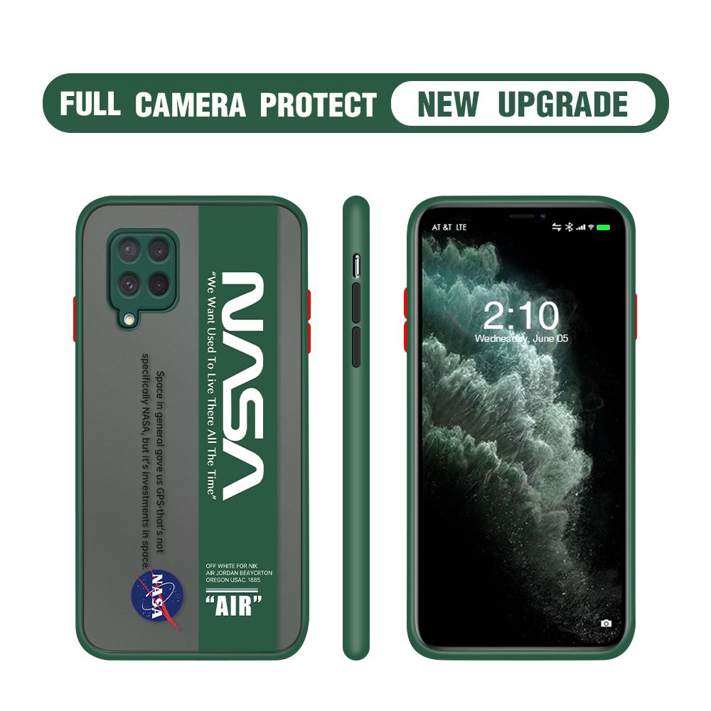 Hontinga for Samsung M62 Case Astronaut Space Logo Cases Edge Frosted Transparent Phone Cover