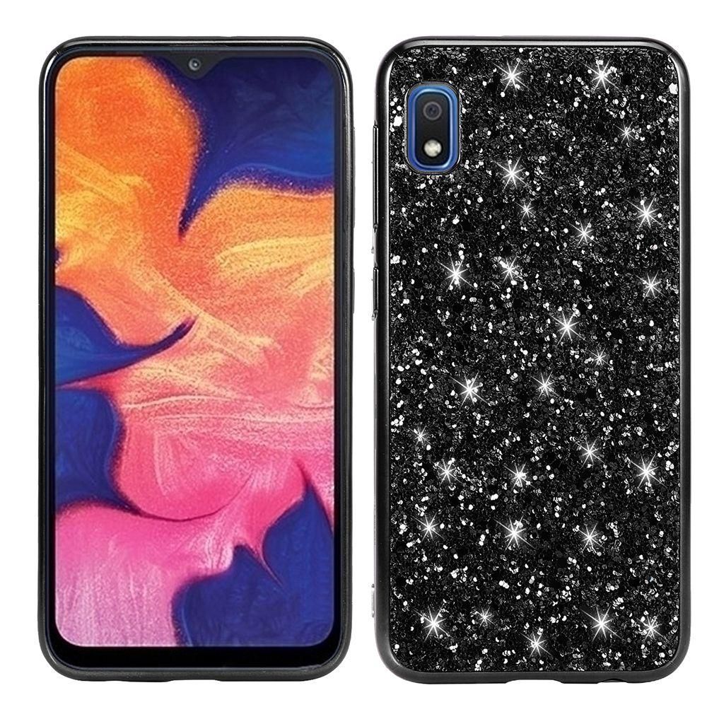 For Samsung Galaxy A10e Hard Luxury Sparkle Glitter Shiny Bling Sequin Electroplate Soft Bumper Case Cover