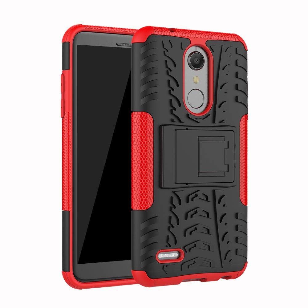 For LG K10 2018 Dual Layer Heavy Duty Armor Tough Hybrid Shockproof Stand Protective Case Cover
