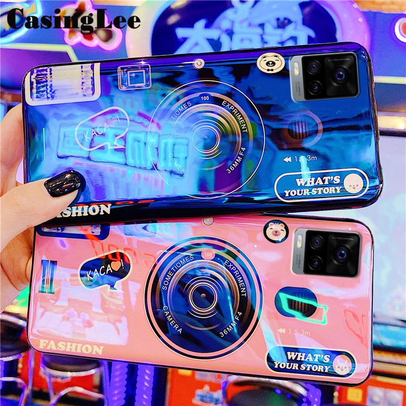 CasingLee For VIVO Y73 Case Shockproof Blu-ray Cute Camera Cartoon Design Silicone back Cover For VIVO Y73 Phone Case Cover