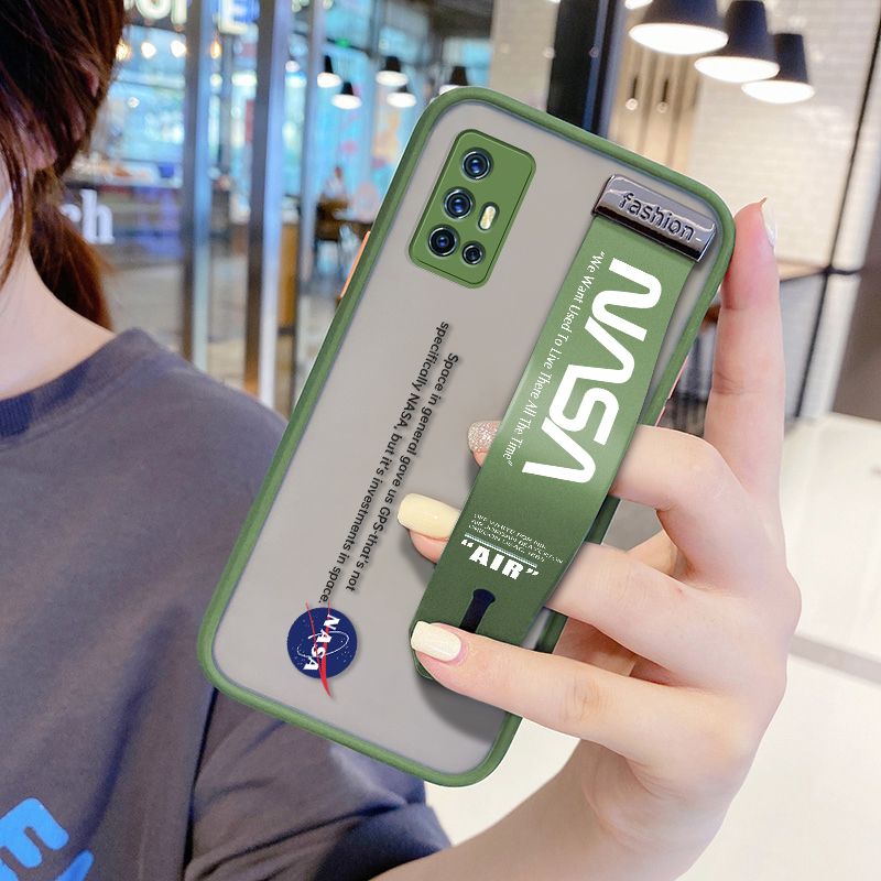 UCUC for Vivo V17 Wrist Strap Case Popular NASA Wristband Printing Cover Shockproof Frosted Phone Case