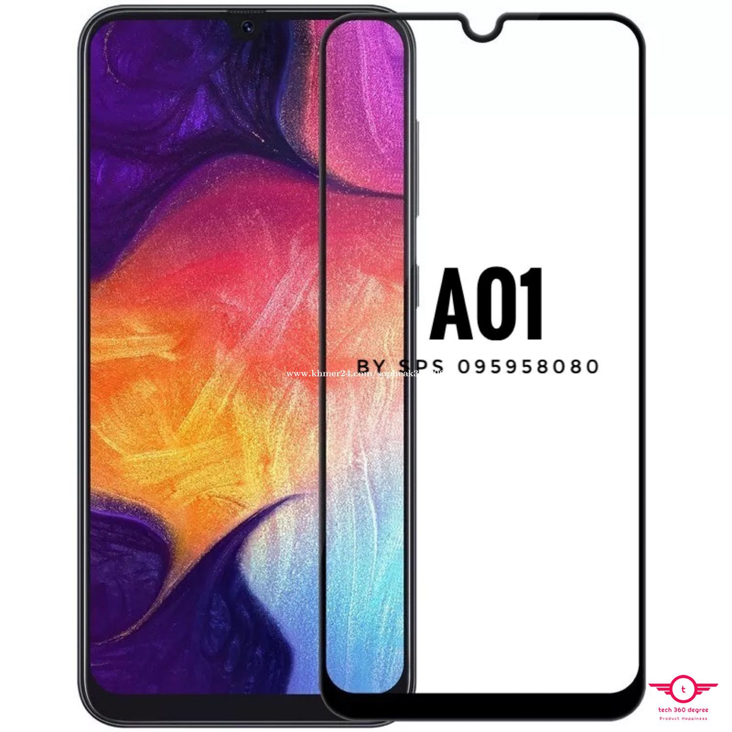 Samsung Galaxy A01 - Premium Quality Full Cover Glass HD Clear Tempered Glass Screen Protector ...