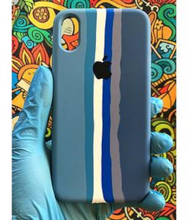 IPhone X / XS (5.8) Colorful RAINBOW Silicone Logo Case COVER/ BACK COVER For IPhone X / XS (5.8)