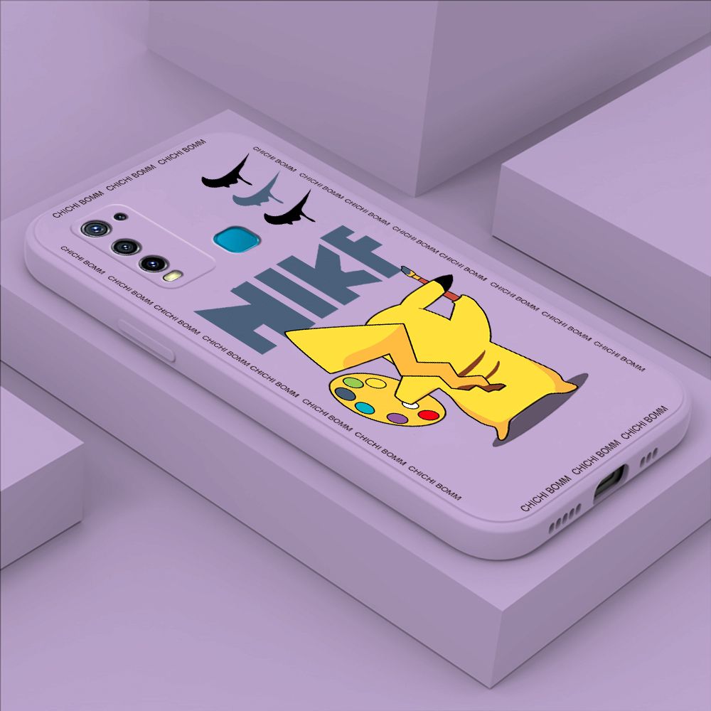 Hontinga for Vivo Y50 Case Fashion Cartoon Animals Phone Case Phone Case Soft Square Edge Silicone Cases Full Lens Cover Shockproof Protection Cover