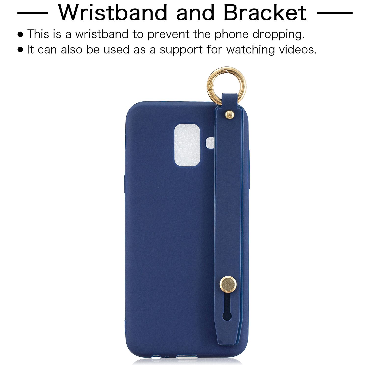 Yfashion For   PLUS ple Solid Color c Wrist Rope Bracket Matte PU Anti-scratch Non-slip Protective Cover Back Case