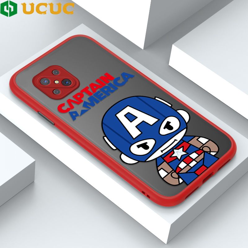 UCUC for OPPO Reno4 Z 5G Back Cover Captain America Frosted Transparent Hard Phone Case Thin Shockproof Full Cover Camera Protect Case