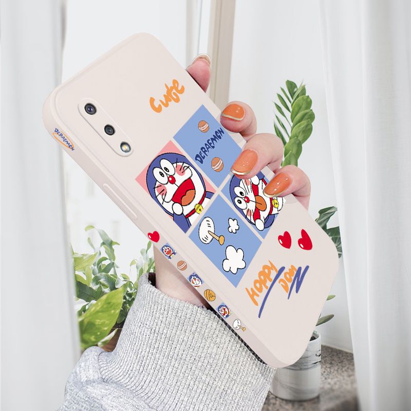 AMORVOR for Samsung Galaxy A02 M02 Back Cover Cute Happy Cartoon Side design Soft Case Multicolor Liquid Silicone Phone Cases