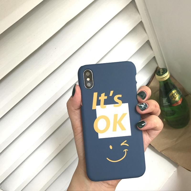 For Iphone 7 8 Plus 6s Cute Smiley Face Text Pattern Phone Case For IPhone X XS 7 8 Plus 6 6S Soft Silicone Cover Case