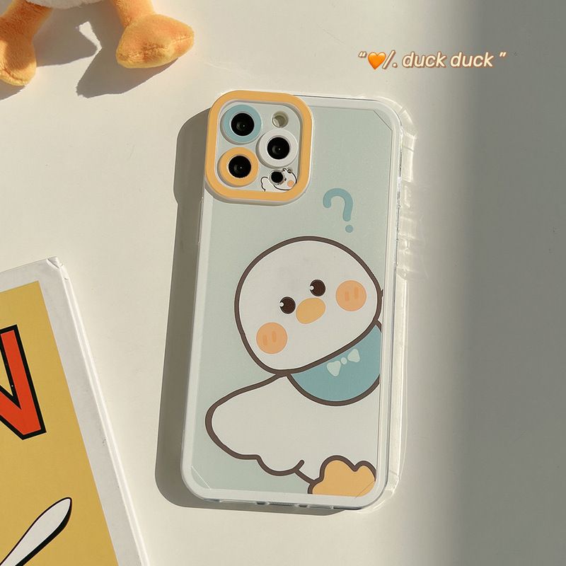 Cute Duck Pattern Silicone Cover Mobile Phone Protective Case