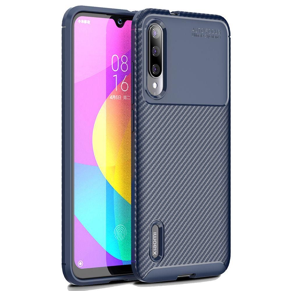 For Xiaomi Mi CC9e Case Soft Back Cover Anti-knock TPU Bumper Carbon Fiber Phone Case