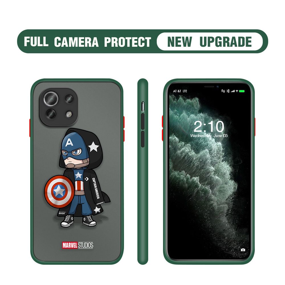 Hontinga for Xiaomi 11 Lite 5G NE Case Cartoon For Boys Camera Shockproof Protection Casing Edge Frosted Transparent Phone Cover