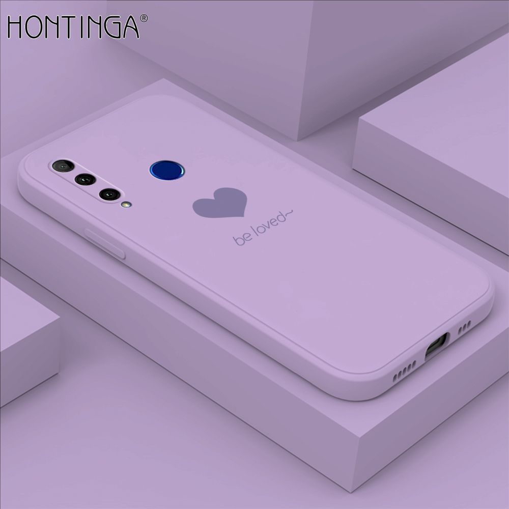 Hontinga for Honor 20 Lite Case Simple Lover Heart Pattern Back Cover Soft Square Edge Liquid Silicone Phone Cases