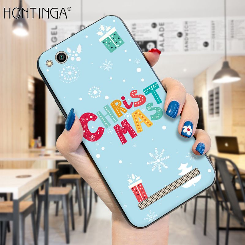 Hontinga for Redmi 5A Case Merry Christmas Gifts for Girls Boys Phone Cover Shockproof Soft Silicone TPU Cases