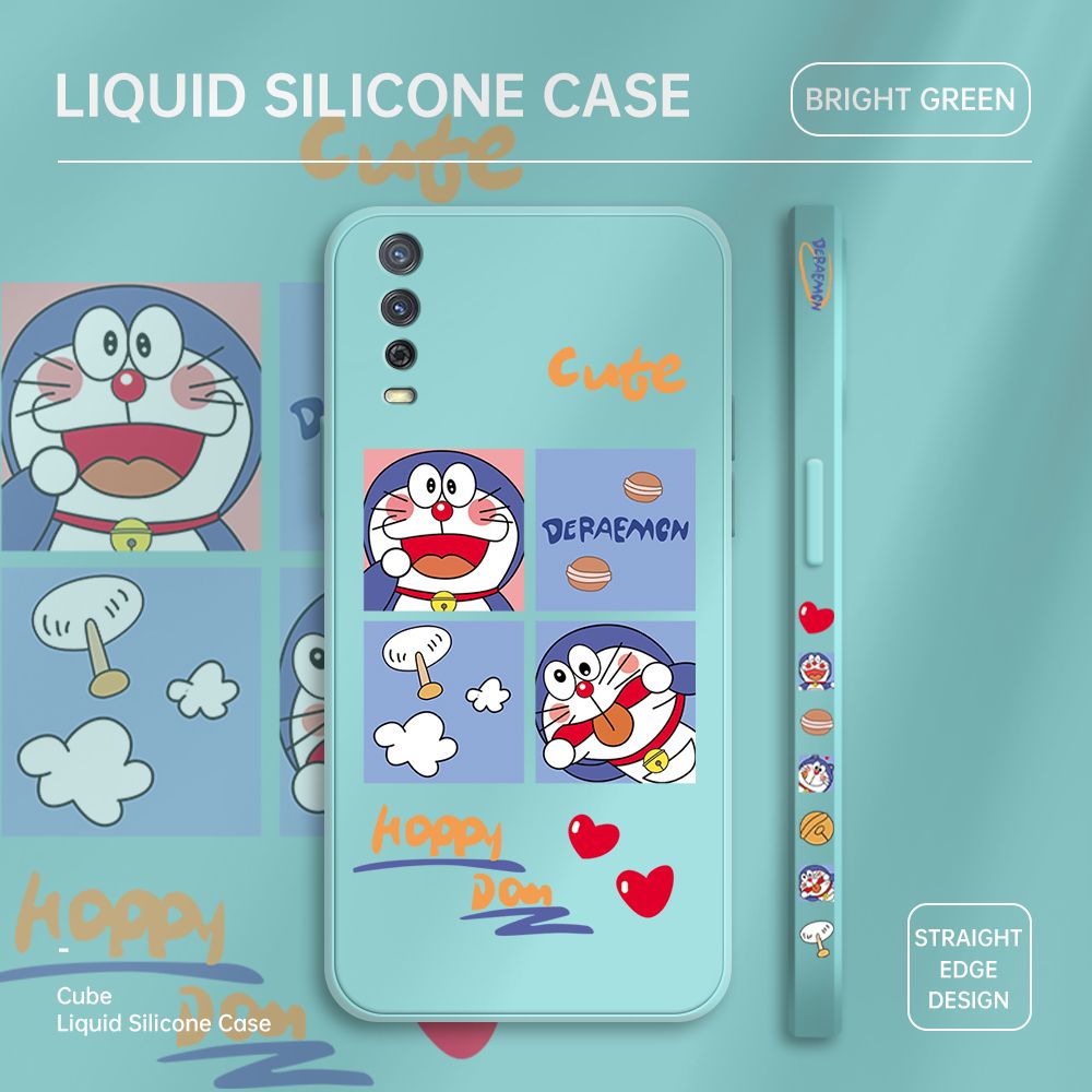 ZeroQiQi for Vivo Y20 Case Cartoon Cat Phone Cover Soft Full Lens Protection Case Ultra Thin Soft Liquid Silicone Phone Case