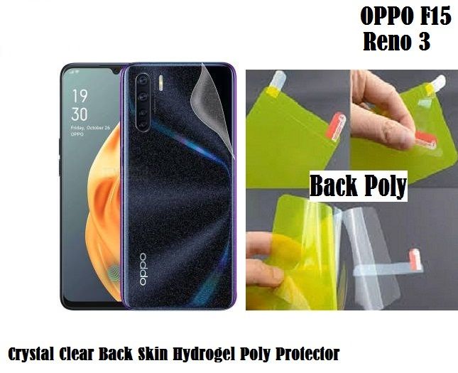 OPPO F15 Clear Transparent 3D Crystal Clear Back Skin Guard Poly