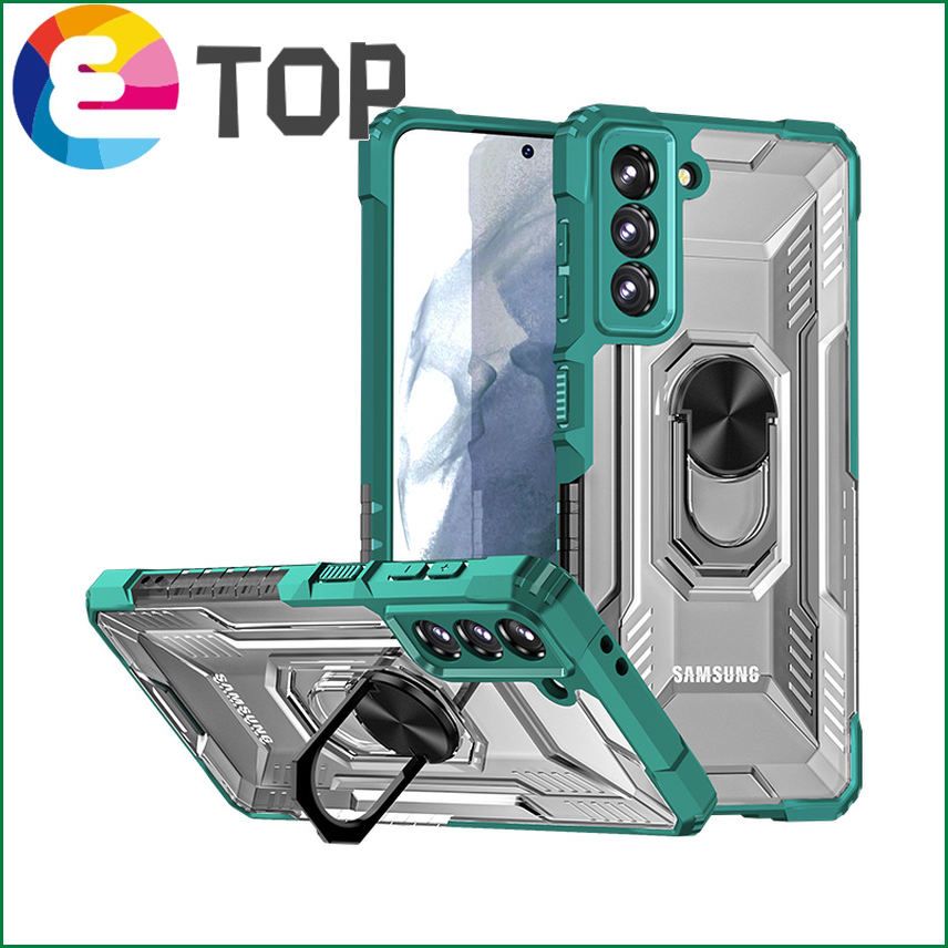【ETOP】Suitable for Samsung S21 mobile phone case Samsung Galaxy S21+Ultra/FE anti-fall protective sleeve ring bracket shell