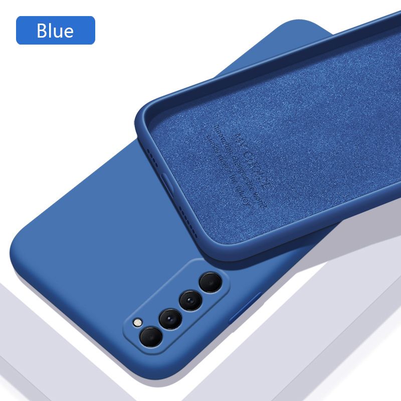 Biruiqu For OPPO Reno 4 4 Pro Case Liquid Silicone Soft Rubber Shockproof Cover