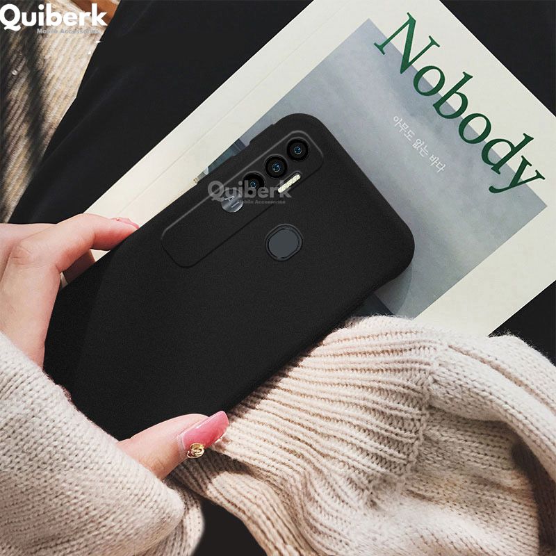 Quiberk for Tecno Spark 7 Pro Shockproof Anti-Slip Soft TPU Sandstone Matte Back Case Cover