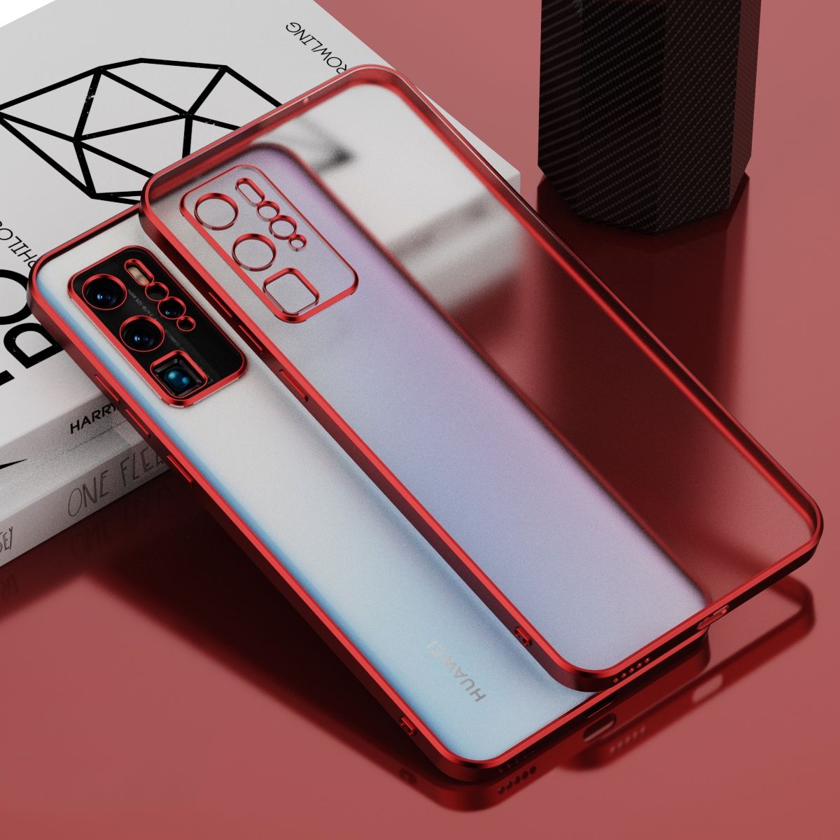 Caisng for Huawei P30 Pro Straight Edge Electroplating Matte Translucent Protective Case Cover