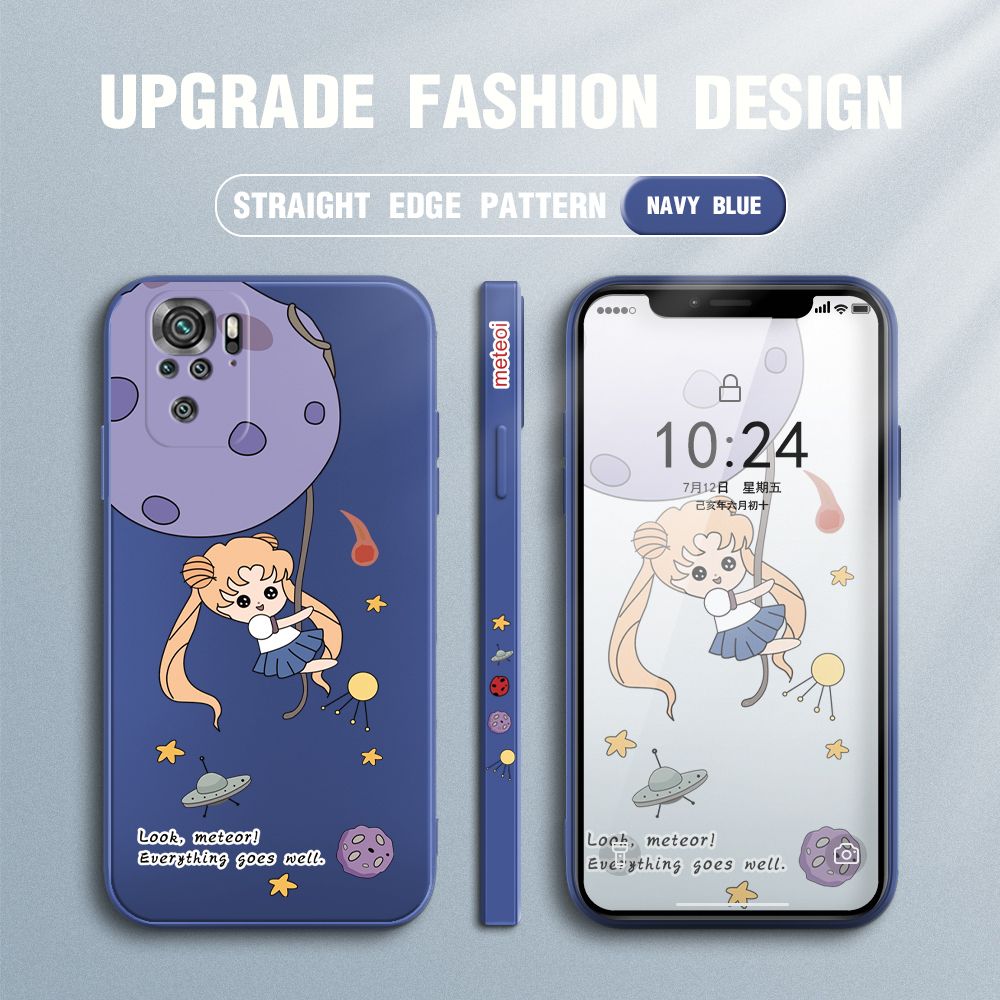 UCUC for Redmi Note 10 4G / Note 10S Back Cover Beauty Warrior Ultra Thin Soft Luxury Square Multicolor Liquid Silicone Phone Case
